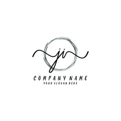 J initial Handwriting logo vector templates