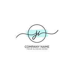 J initial Handwriting logo vector templates