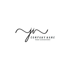 JI initial Handwriting logo vector templates