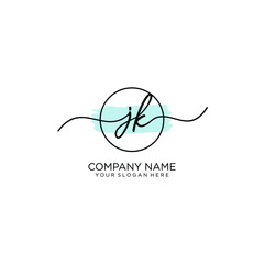 Fototapeta premium JK initial Handwriting logo vector templates