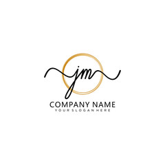 JM initial Handwriting logo vector templates