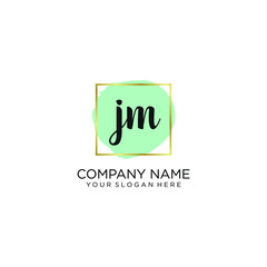JM initial Handwriting logo vector templates