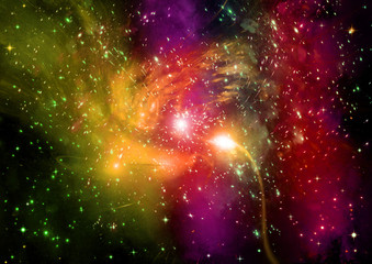 galaxy in a free space. 3D rendering