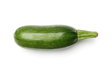 Fresh zucchini isolated on a white. Top view