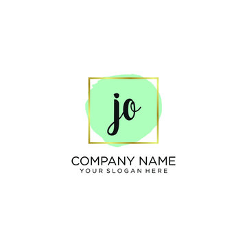 JO initial Handwriting logo vector templates