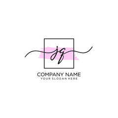 JQ initial Handwriting logo vector templates