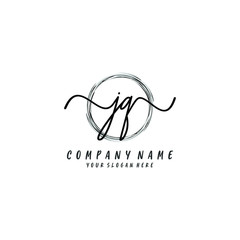 JQ initial Handwriting logo vector templates