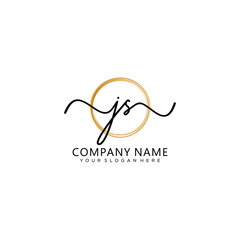 JS initial Handwriting logo vector templates