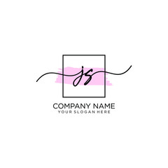 JS initial Handwriting logo vector templates
