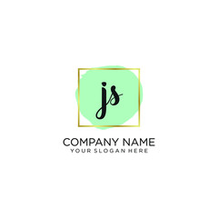 JS initial Handwriting logo vector templates