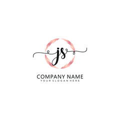 JS initial Handwriting logo vector templates