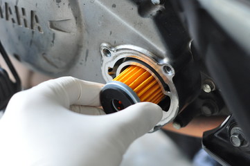 New Engine oil filter change