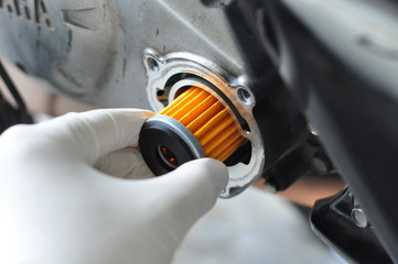 New Engine oil filter change