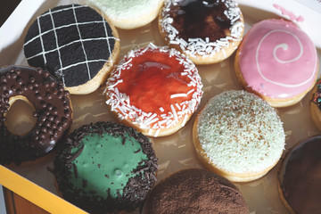 Sweet variety flavors of Donut bread