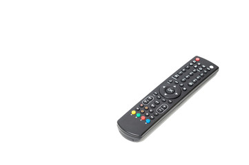 TV remote isolated on white background, mock up, selective focus