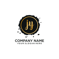 JY initial Handwriting logo vector templates