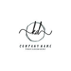 KD initial Handwriting logo vector templates