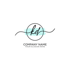 KD initial Handwriting logo vector templates