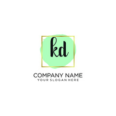 KD initial Handwriting logo vector templates