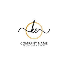 KE initial Handwriting logo vector templates