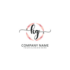 KG initial Handwriting logo vector templates