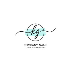 KG initial Handwriting logo vector templates