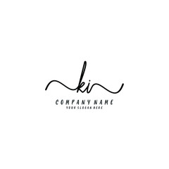 KI initial Handwriting logo vector templates