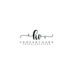 KI initial Handwriting logo vector templates