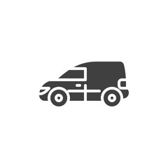 Delivery van vector icon. filled flat sign for mobile concept and web design. Delivery Car service glyph icon. Symbol, logo illustration. Vector graphics