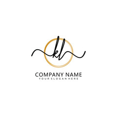 KL initial Handwriting logo vector templates