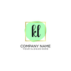KL initial Handwriting logo vector templates