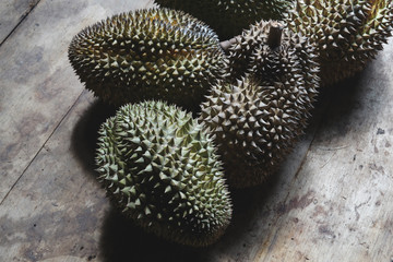 Naklejka na ściany i meble Pile of green Durian fruit 