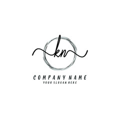 KN initial Handwriting logo vector templates