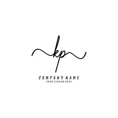 KP initial Handwriting logo vector templates