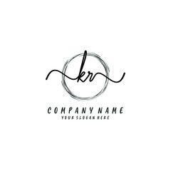 KR initial Handwriting logo vector templates