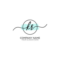 KR initial Handwriting logo vector templates