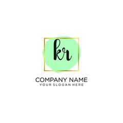 KR initial Handwriting logo vector templates