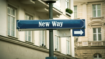 Street Sign New Way