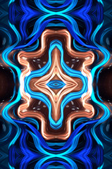 Luxury abstract fluid art, ink blur background, classic blue, gold. Liquid acrylic, epoxy futuristic painting. Slice of stone. Symmetric reflection.