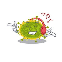 Fototapeta premium insthoviricetes in Cartoon design concept listening music