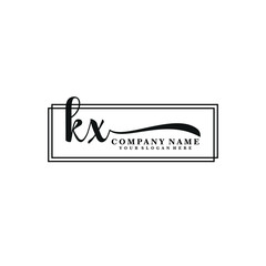 KX initial Handwriting logo vector templates