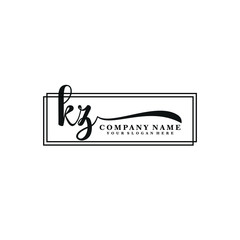 KZ initial Handwriting logo vector templates