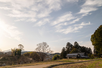 Fototapeta premium evening sky of the Japanese countryside.
