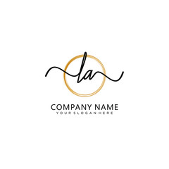 Obraz premium LA initial Handwriting logo vector templates