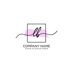 LB initial Handwriting logo vector templates