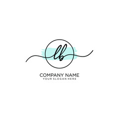 LB initial Handwriting logo vector templates