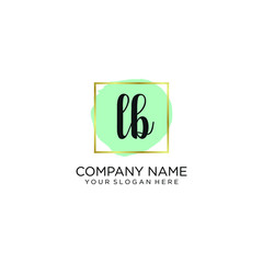 LB initial Handwriting logo vector templates