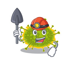 insthoviricetes miner cartoon design concept with tool and helmet