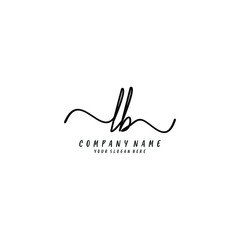 LB initial Handwriting logo vector templates