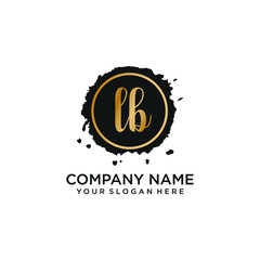 LB initial Handwriting logo vector templates